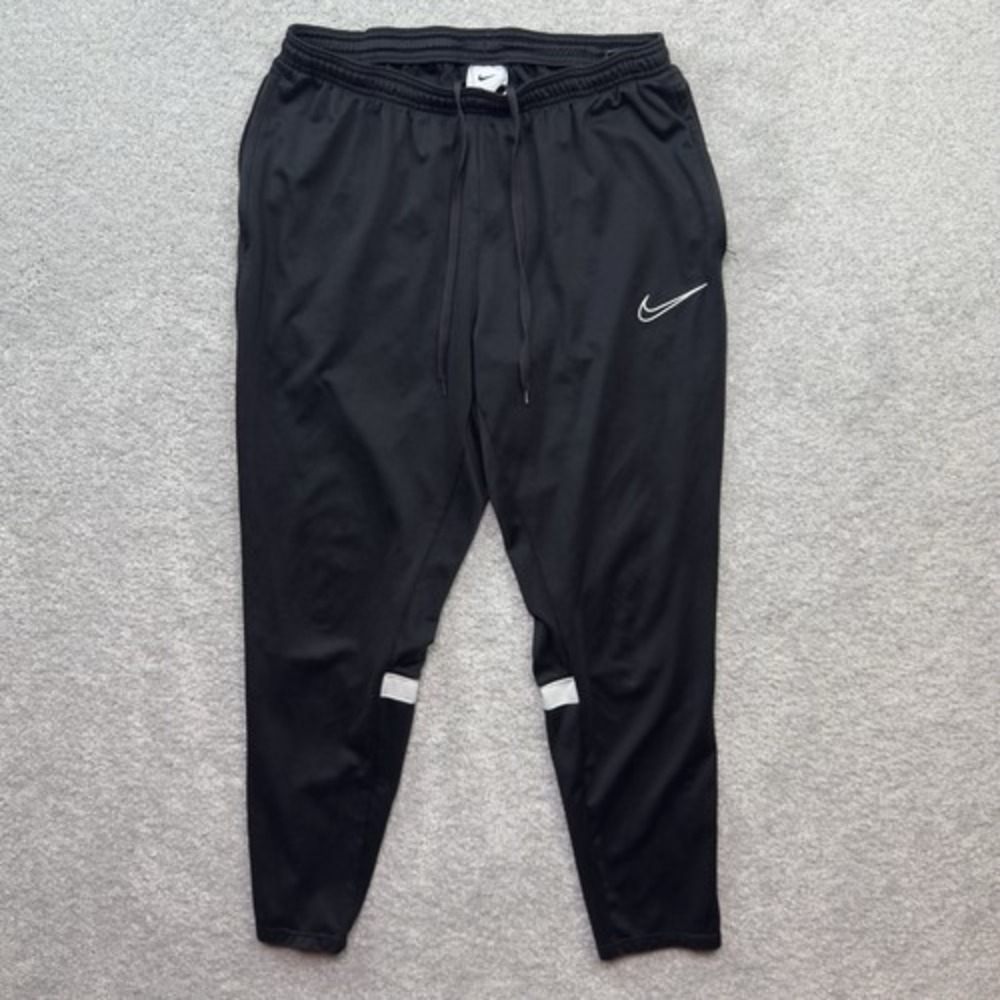 Nike Dri-FIT Academy Soccer Pants Mens Large Black Tapered Joggers Ankle Zippers
